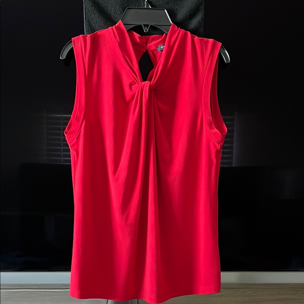 TOMMY HILFIGER - NWOT Red Sleeveless Tie Front Blouse
